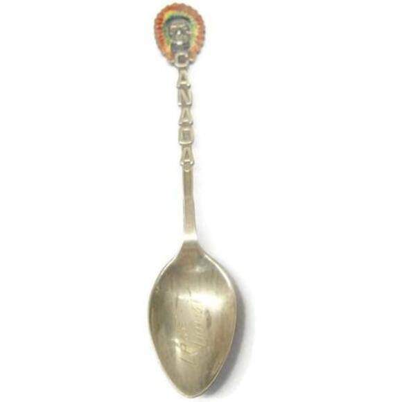 Vintage BM Co. Souvenir Spoon 925 Sterling Silver Canada Indian Head - Picture 9 of 14